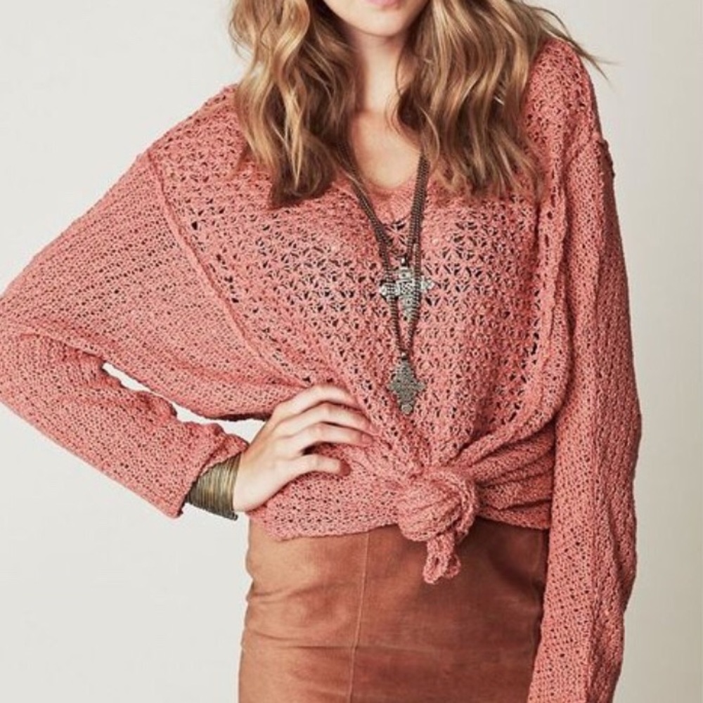 Free people peach lauguna coast pull over